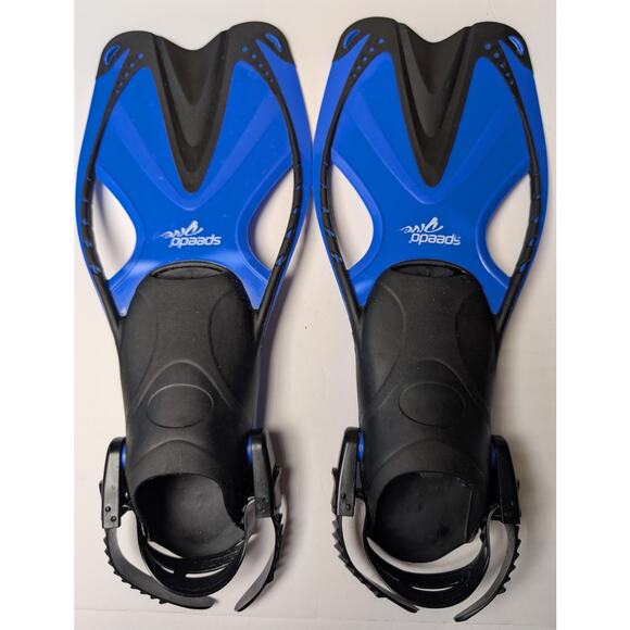 Speedo Snorkel Fin Set YOUTH JR Size L/XL 1-4 Set Blue dive beach water NO MASK - Picture 3 of 7